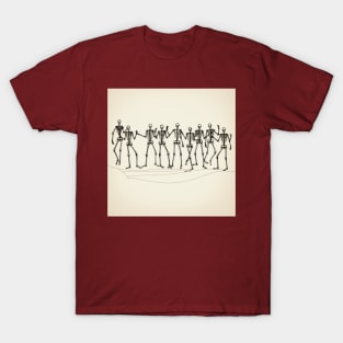 Dancing halloween skeletons T-Shirt